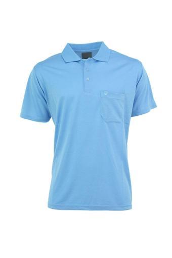 Oppland Erkek Polo Yaka Marka Arma Cepli Kısa Kollu Rahat Tam Kalıp Premium Pamuklu Kumaş T-Shirt Gök Mavisi 2XL