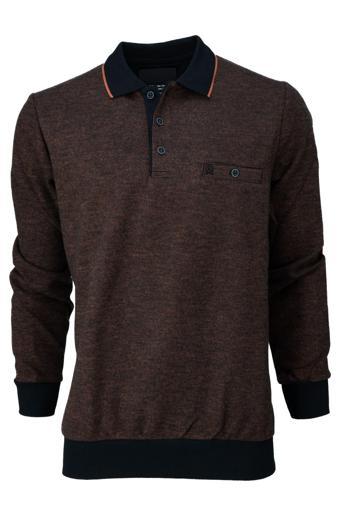 Oppland Erkek Kışlık Polo Yaka Kazak Pamuklu Örme Klasik Pıtırcık Selanik Düğmeli Fleto Cepli Rahat Royal 3XL