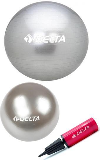 Delta 65 cm Pilates Topu 25 cm Mini Denge Topu Ve Pompası Seti