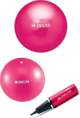 Delta 75 cm Pilates Topu 20 cm Mini Denge Topu Ve Pompası Seti