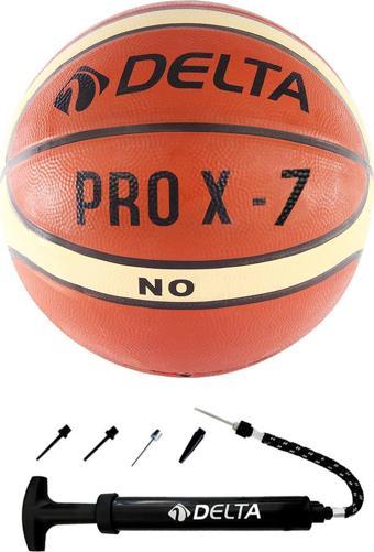 Delta Pro X Deluxe Kauçuk 7 Numara Basketbol Topu + Top Pompası