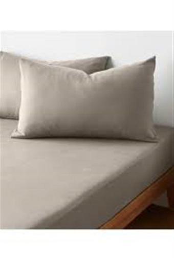 More Home Tek Kişilik Pamuklu  Lastikli Çarşaf  Seti  Yastık Kılıfı 50X70 Gri