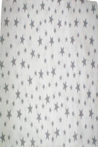 More Home Müslin Bebek Yastık Kılıfı  % 100 Pamuklu Gri Yıldızlı   35X44