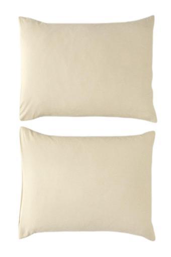 More Home Bej Renkli Pamuklu Kumaştan Kapaklı Yastık Kılıfı (2 Adet) 50 X 70 Cm