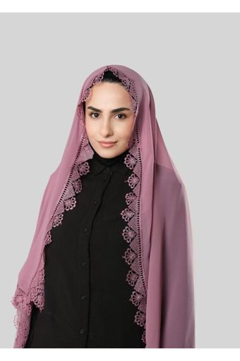 Hürrem Bone Gül Kurusu Namaz Başörtüsü Şal Şifon Güpürlü 202106_18