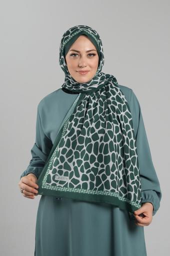 Giverny Zümrüt Desenli Şal Kesik Elyaf Dijital Baskılı Pamuksu Leopar 202116_37