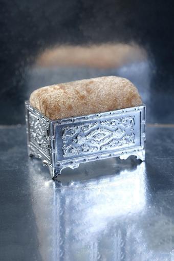 Hürrem Bone Bej Eşarp Şal Iğnedanlık Kadife Gümüş Sandık 5006_12