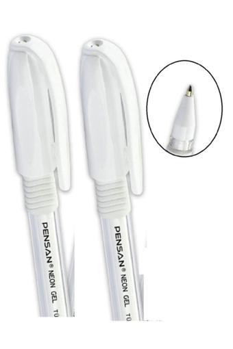 Pensan Beyaz Neon Tükenmez Kalem Jel 1.0 Mm (2 Adet)