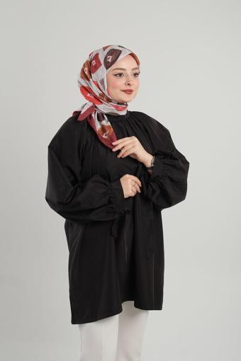 Giverny Bordo Desenli Eşarp Bambu Yaprak Dijital Baskılı 202204_16