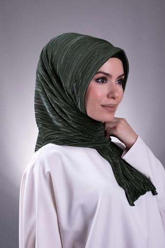 Hürrem Bone Zümrüt Pratik Hazır Geçmeli Tesettür Eşarp Fukuro Piliseli Saçaklı Lazer Kesim 1828_37