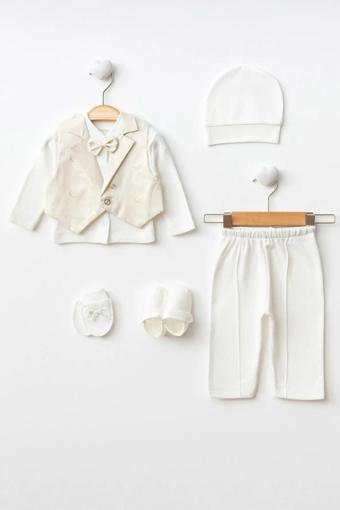 Minytrendy Yenidoğan Erkek Bebek Mevlüt Takımı 5 Parça %100 Pamuk Özel Gün Babyshower Hediyelik Mevlit Takım