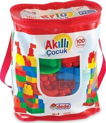 Dede Oyuncak Akıllı Çocuk Blok Seti Çantalı Lego (100 Parça) 01023