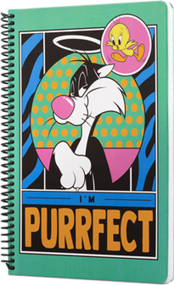 Mabbels Looney Tunes İm Perrfect Spiralli Not Defteri Yeşil 80 Yaprak Kareli 17X24Cm Dft-388630