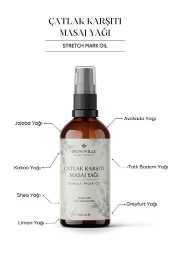 Çatlak Karşıtı Masaj Yağı 100 ml Cam Şişede %100 Doğal (Stretch Mark Oil)