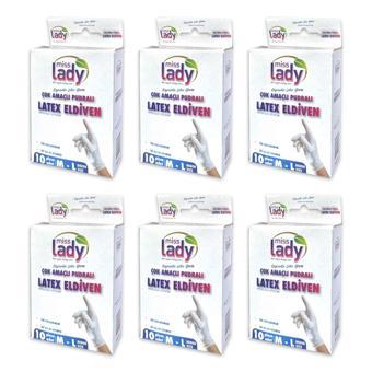 Miss Lady Latex Eldiven 10 lu x 6 Paket