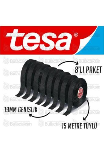 Tesa 8 Adet Tüylü Bez Bant Isıya Dayanıklı 19Mm 15 Metre