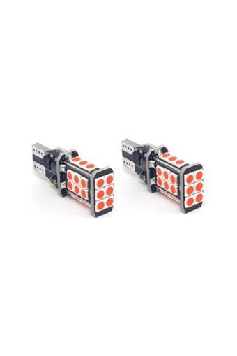 Femex 2 Adet T15 Led Dipsiz 24 Ledli Ampul Kırmızı