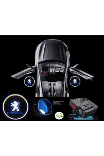 Zembil 2 Adet Peugeot İle Uyumlu Pilli Yapıştırmalı Sensörlü Mıknatıssız Kapı Altı Led Logo