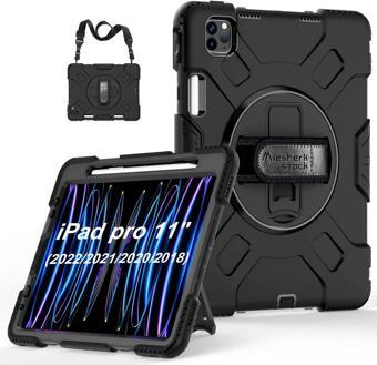 Apple iPad Pro 11 (2022) 4. Nesil Zırhlı Armour Defender Askılı Kılıf A2378 A2461 A2379 A2462