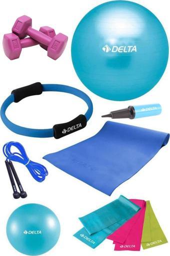 Delta 4 MM Minderli PTS Turkuaz Full Pilates Seti ( 75 cm - 20 cm )