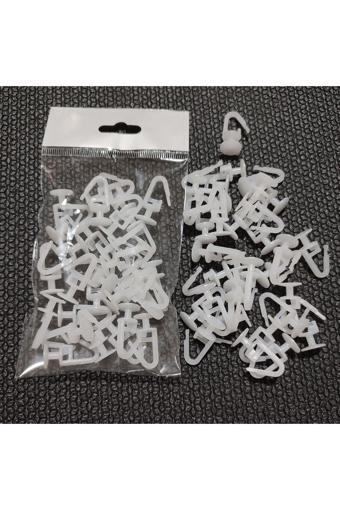 Hagiki 30 Adetli Çengelli Geçmeli Perde Düğmesi Plastik Perde Ruleti Geçmeli Çengelli 30 Adetli