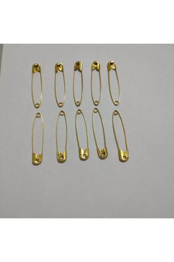 Hagiki (10 Adetli) 5,5Cm Uzunluğunda No 4 Sarı Çengelli İğne,Gold Renkli Çatal İğne,Büyük Boy