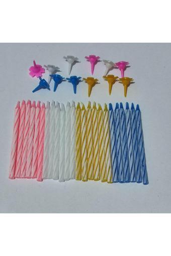 Hagiki İnce Doğum Günü Mumu , 24 Adetli Mini Boy , 6Cm Uzunluk Ve 4Mm Çapında Doğum Günü Ve Pasta Mumları