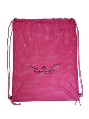 Bufors Yüzücü Pembe File Çanta, Swimming Baskılı Antrenman Çantası (67x50±)