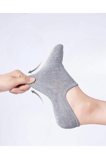 Deribond Kadın Çorap ( 9 Adet ) Pamuklu, Sneaker, Görünmez Çorap Gri 36-40