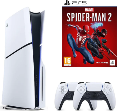 SONY PS5 Spider-Man 2 + Playstation 5 Slim Diskli (İthalatçı Garantili) Oyun Konsolu Beyaz