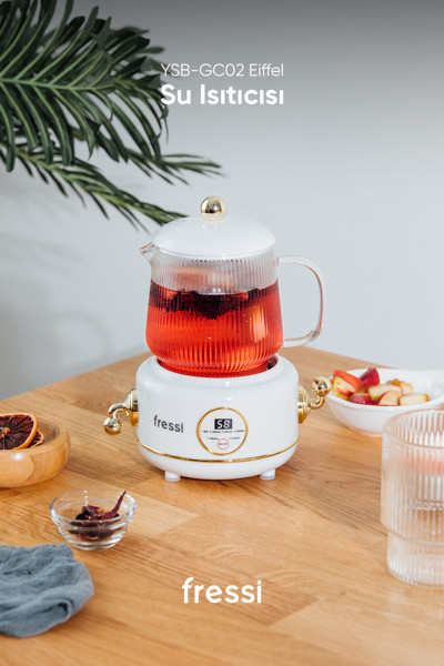 Fressi Elektrikli Çok Fonksiyonlu Cam Bardak Su Isıtıcısı Kettle Bitki Çayı Makinesi 600ml 400w Fr-kt02