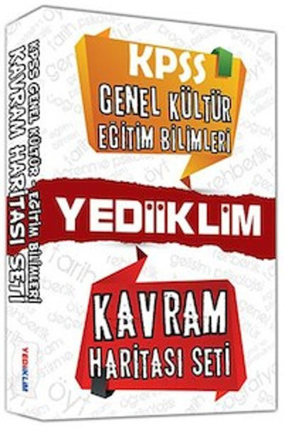 KPSS EĞİTİM BİLİMLERİ GENEL KÜLTÜR KAVRAM HARİTASI SETİ YEDİİKLİM YAYINLARI
