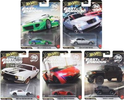 Hot Wheels Premium Fast & Furious 25. Yıl Seti 2026 Diecast 5’li Koleksiyon Araba