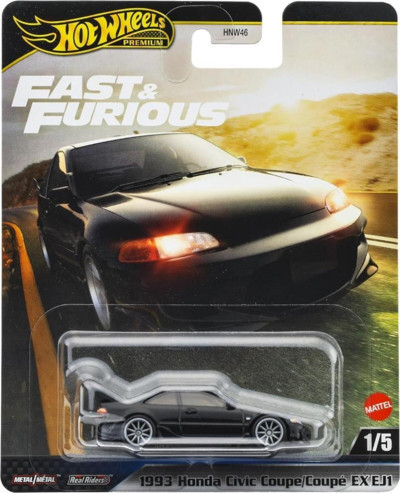 Hot Wheels Fast-Furious Premium Araba 1993 HONDA CIVIC COUPE EX EJ1 JBL90 - HNW46