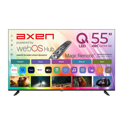 Axen AX50QUPRL-W02M 50" 126 Ekran Uydu Alıcılı 4K Ultra HD Smart webOS LED TV