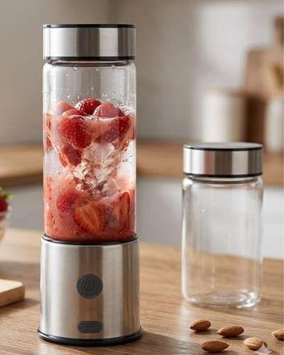 Ucuztekno tekno USB Type C Şarjlı Cam Blender 6 Bıçaklı Smoothie ve Shake Blender 2026