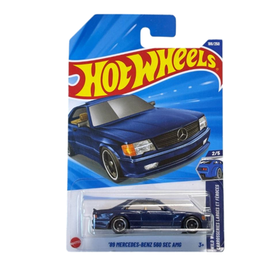 Hot Wheels - '89 Mercedes-Benz 560 Sec Amg (1/64) Mavi - Yurt Dışı Uzun Kartonet
