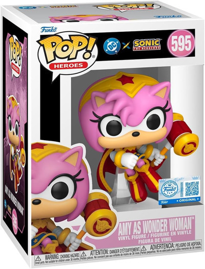 Funko Pop! Heroes: Jla & Sonic - Amy Rose As Wonder Woman - Sonic + Dc Comics - Koleksiyon Vinil Fig