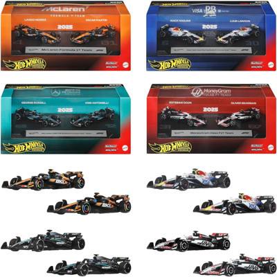Hot Wheels Premium Formula 1 2025 4'lü Takım Seti 8 Araç McLaren Mercedes Racing Bulls Haas