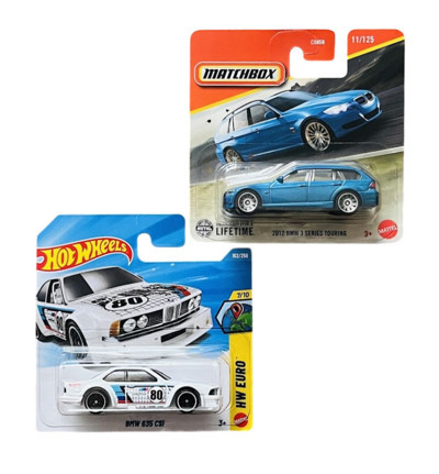 Hot Wheels 2 Araç Set - BMW 635 CSi - Beyaz & Matchbox 2012 Bmw 3 Series Touring - Mavi (1/64) JJK00 - JBR71