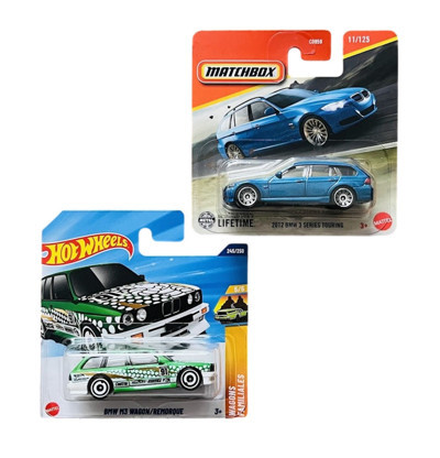 Hot Wheels 2 Araç Set - BMW M3 Wagon - Yeşil & Matchbox 2012 Bmw 3 Series Touring - Mavi (1/64) JBB48 - JBR71