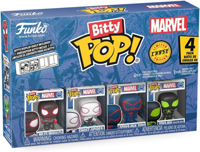 Funko Bitty Pop: Marvel - Spiderman - Miles Morales 4'Lü Paket Chase, Oyuncak Figür