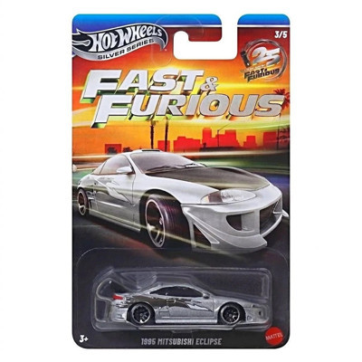 Hot Wheels Silver Series Fast & Furious 25. Yıl 1995 Mitsubishi Eclipse Model Araba 3/5