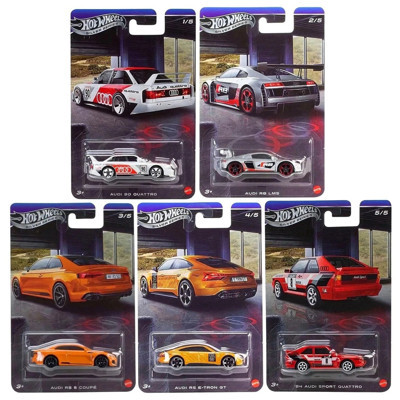 Hot Wheels Silver Series Audi 5'li Set 90 Quattro R8 RS5 E-Tron GT Sport Quattro