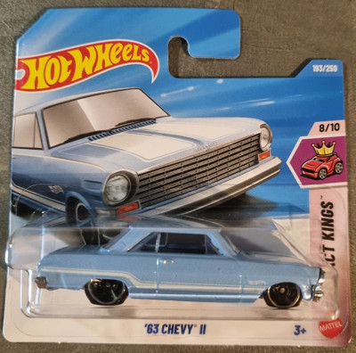 Hot Wheels 63 Chevy II Açık Mavi HW Kings 193/250 Metal Model Araba