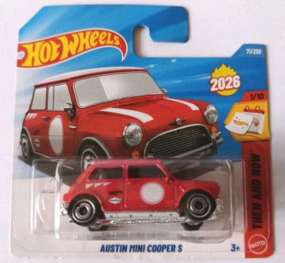 Hot Wheels 2026 Austin Mini Cooper S Kırmızı Then And Now 71/250 Metal Model Araba