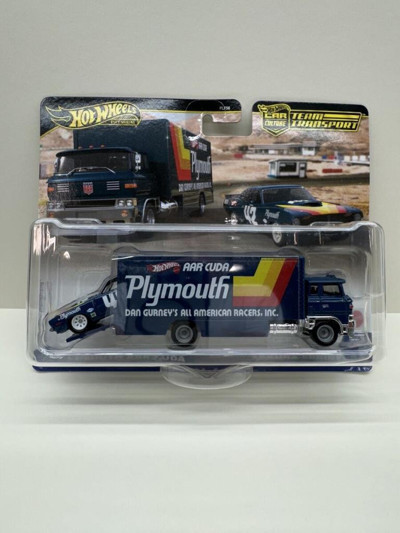 Hot Wheels Transport Dan Gurney’s 70 Plymouth AAR Cuda 1/64 Model Araba