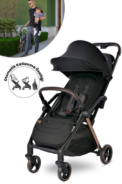 Lorelli Loret Otomatik Katlanan Kabin Boy Bebek Arabası - Black