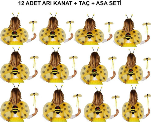 Ttt Okul Gösterileri İçin Arı Seti 12 Adet - Taç, Kanat, Asa