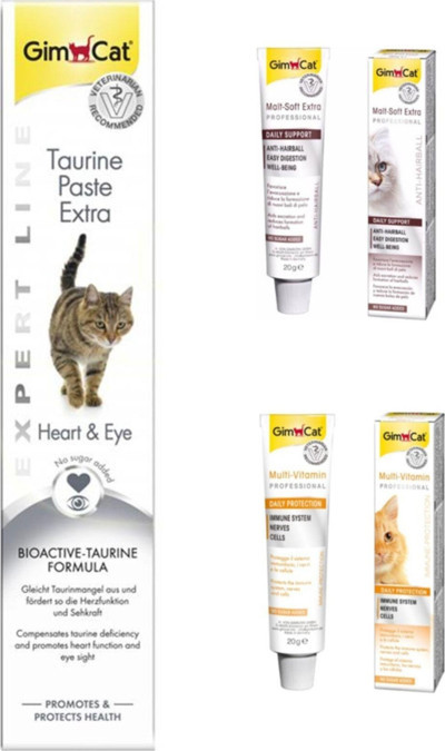 Taurine 50gr + Anti-hairball Malt Paste 20gr + Multi Vitamin Paste 20gr Kedi Macunları